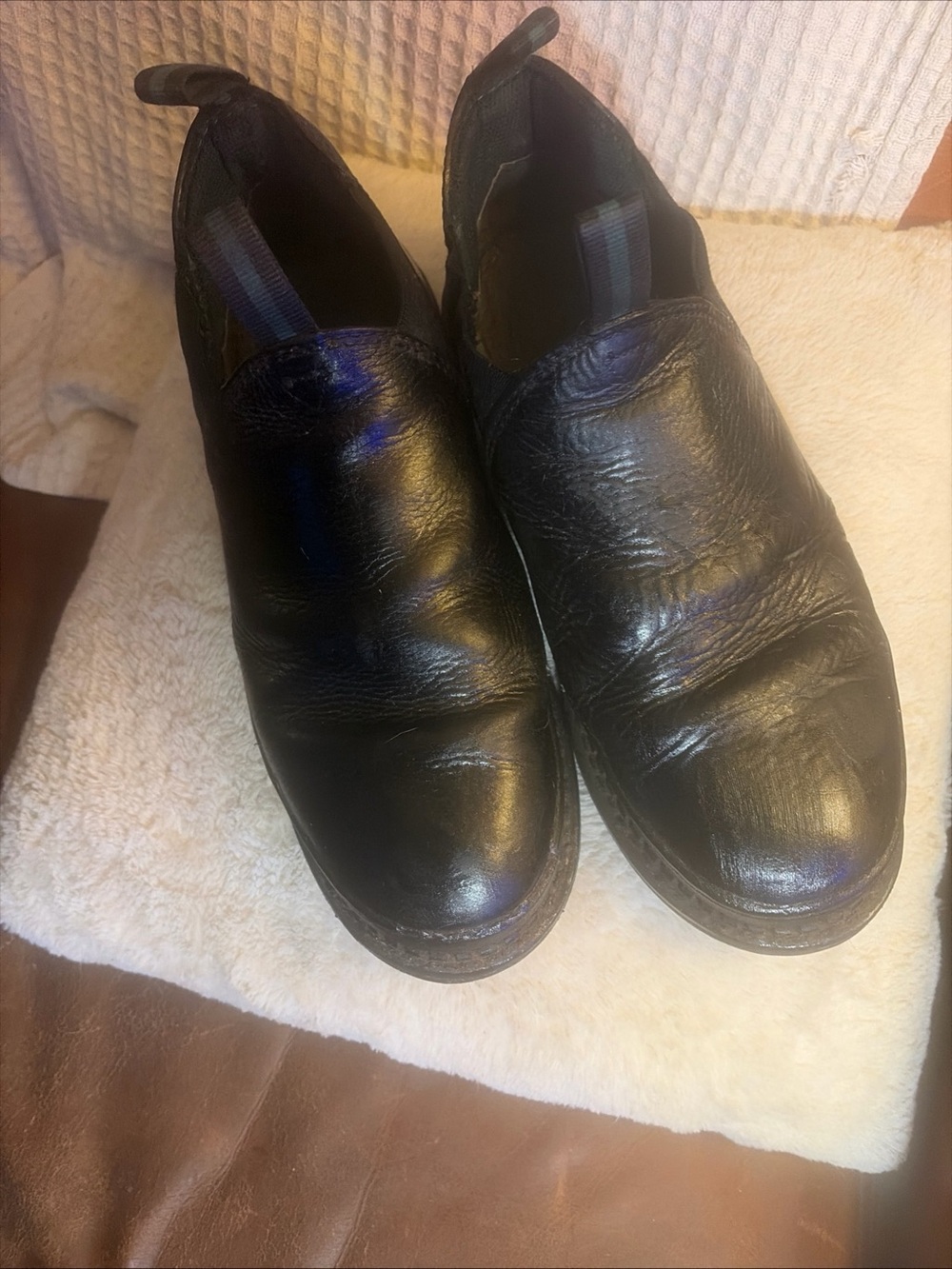 Georgia Boot Black Leather Slip-On Loafers